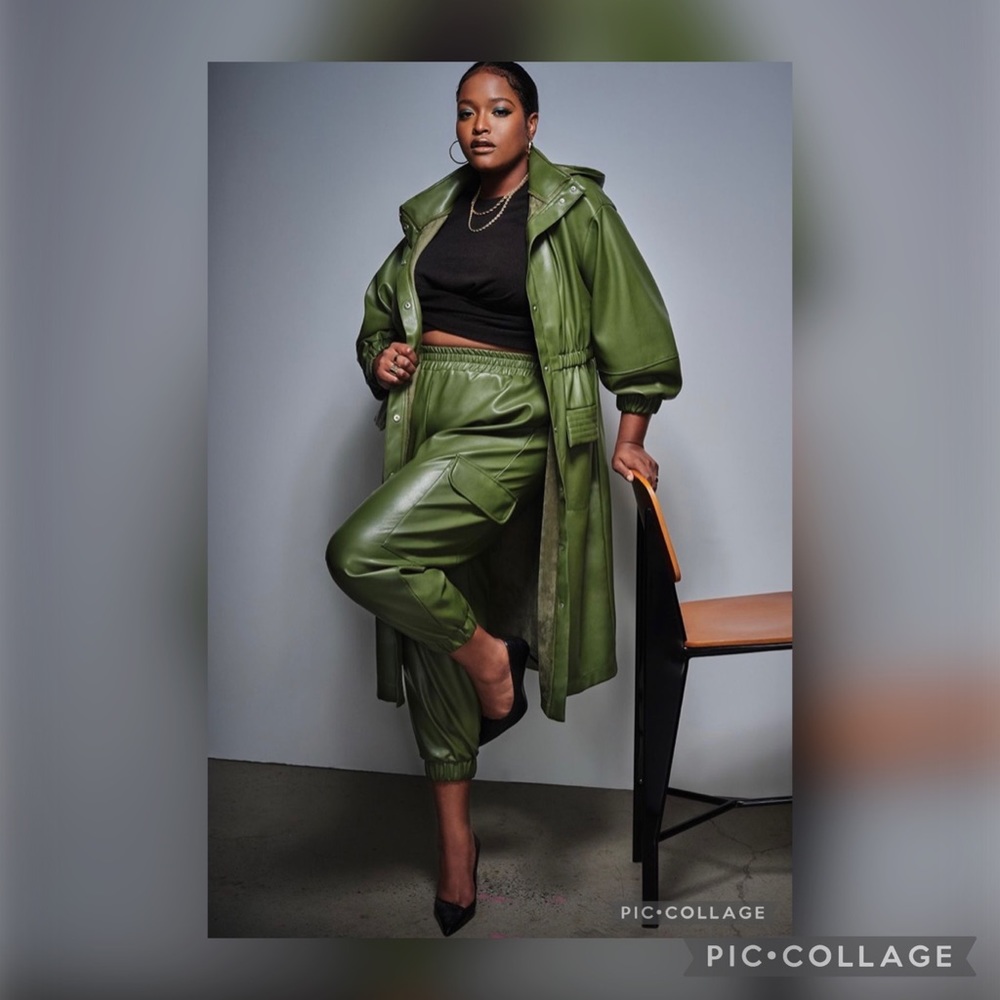 NWT! Eloquii Faux Leather Joggers